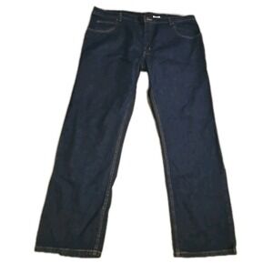 Key Brand Men's 44x32 Blue Denim Jeans Relaxed Fit Straight Leg Workwear Pants